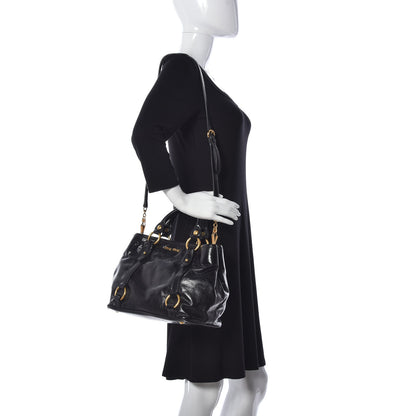 Miu Miu Vitello Shine Tote Black 2 of 10