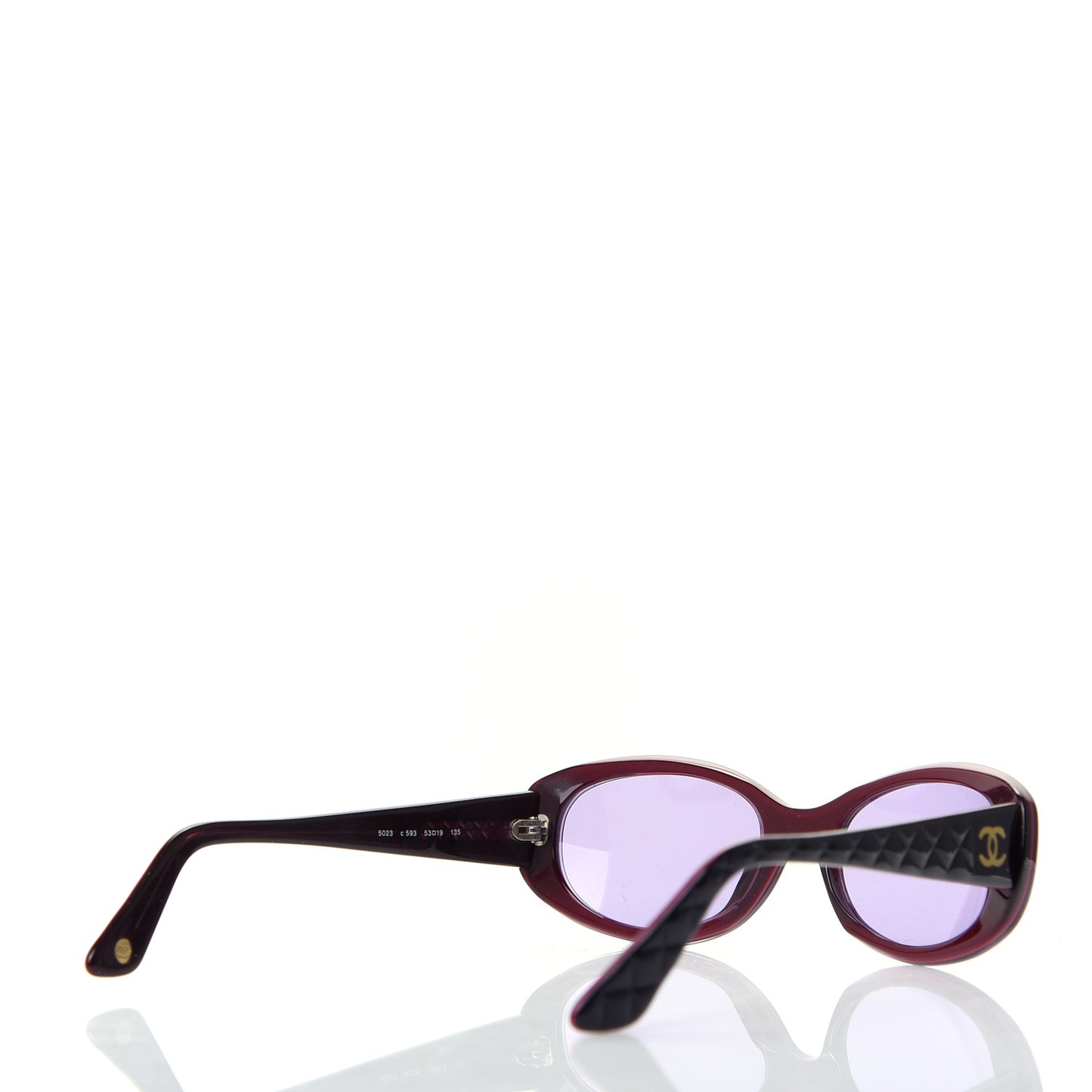 Acetate Quilted CC Sunglasses 5023 Black