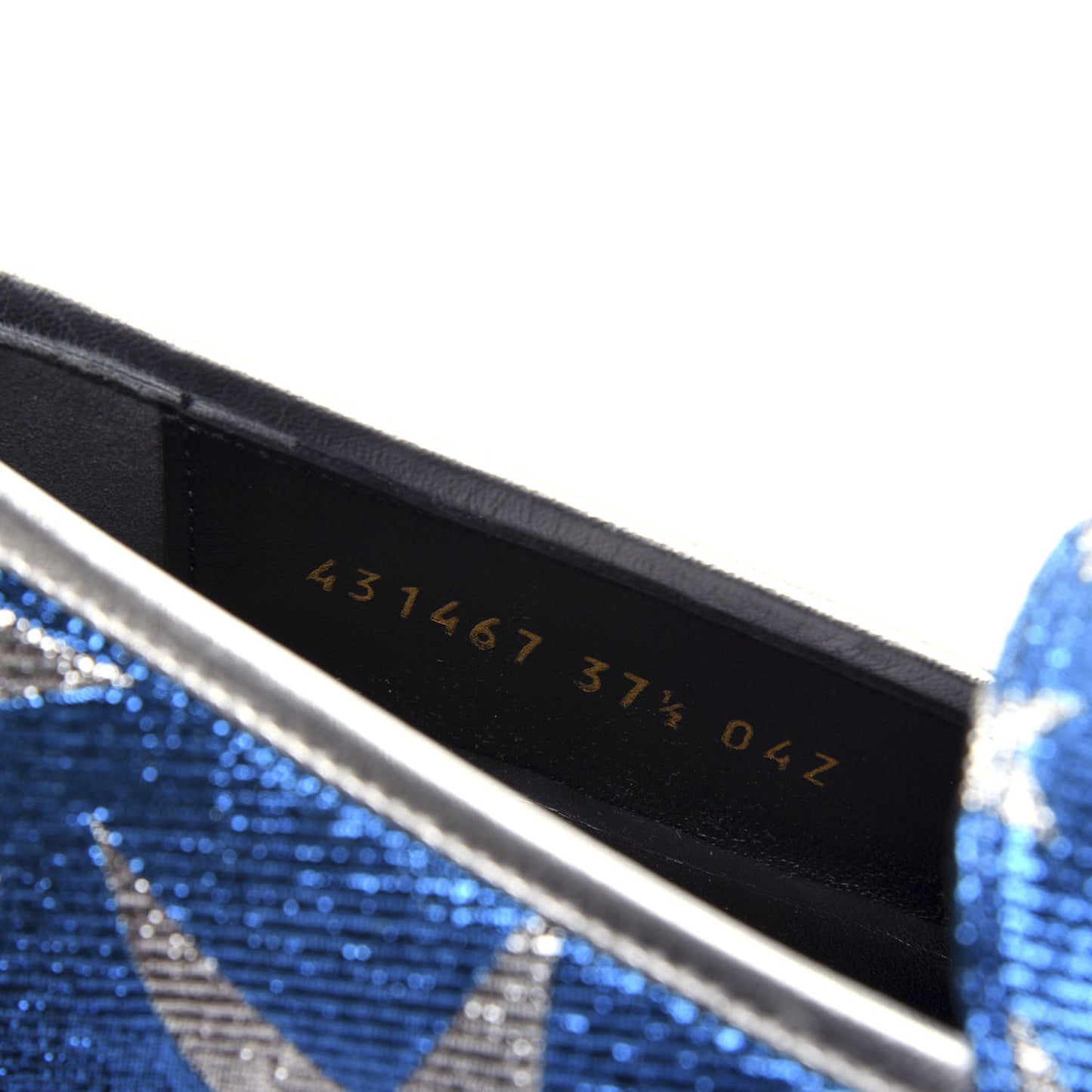 Lurex Calfskin Starry Sky Womens Jordaan Loafers 36.5 Bluette Silver