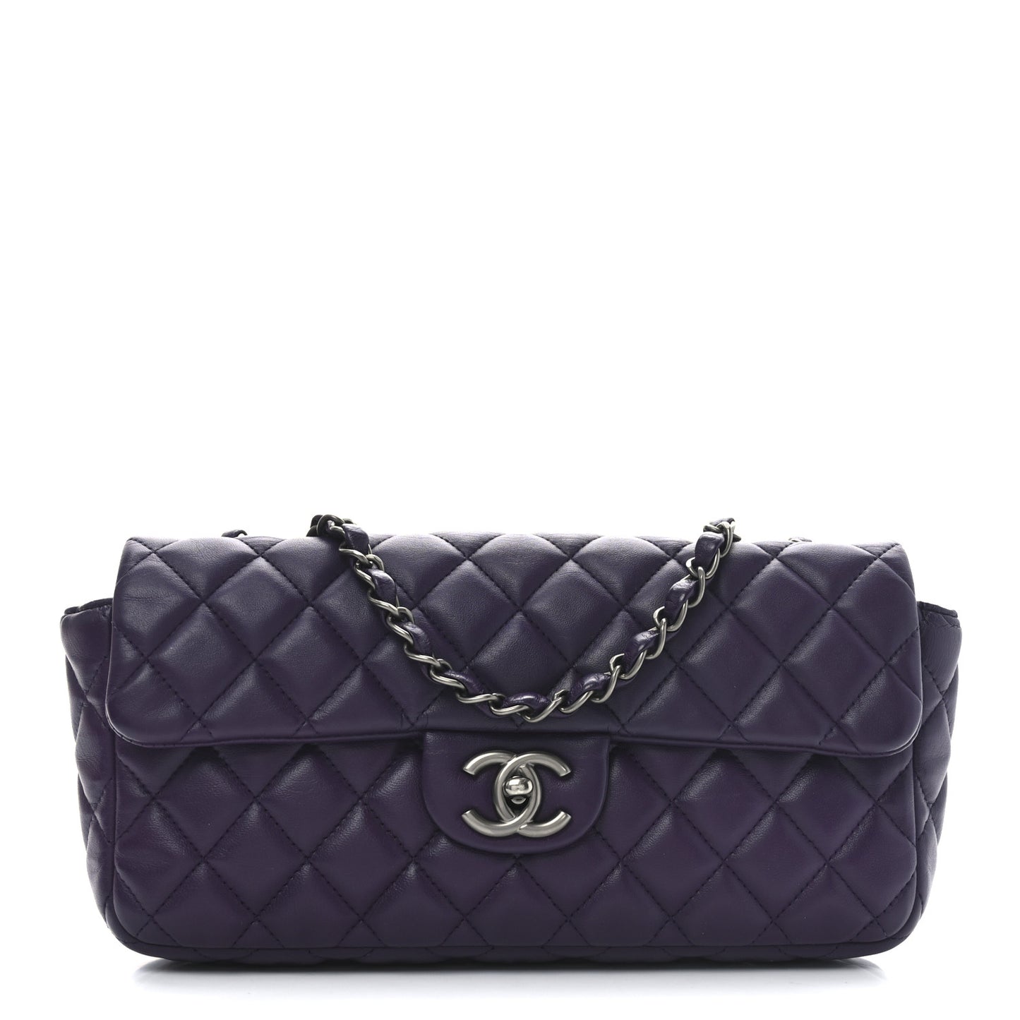 Lambskin East West Flap Purple