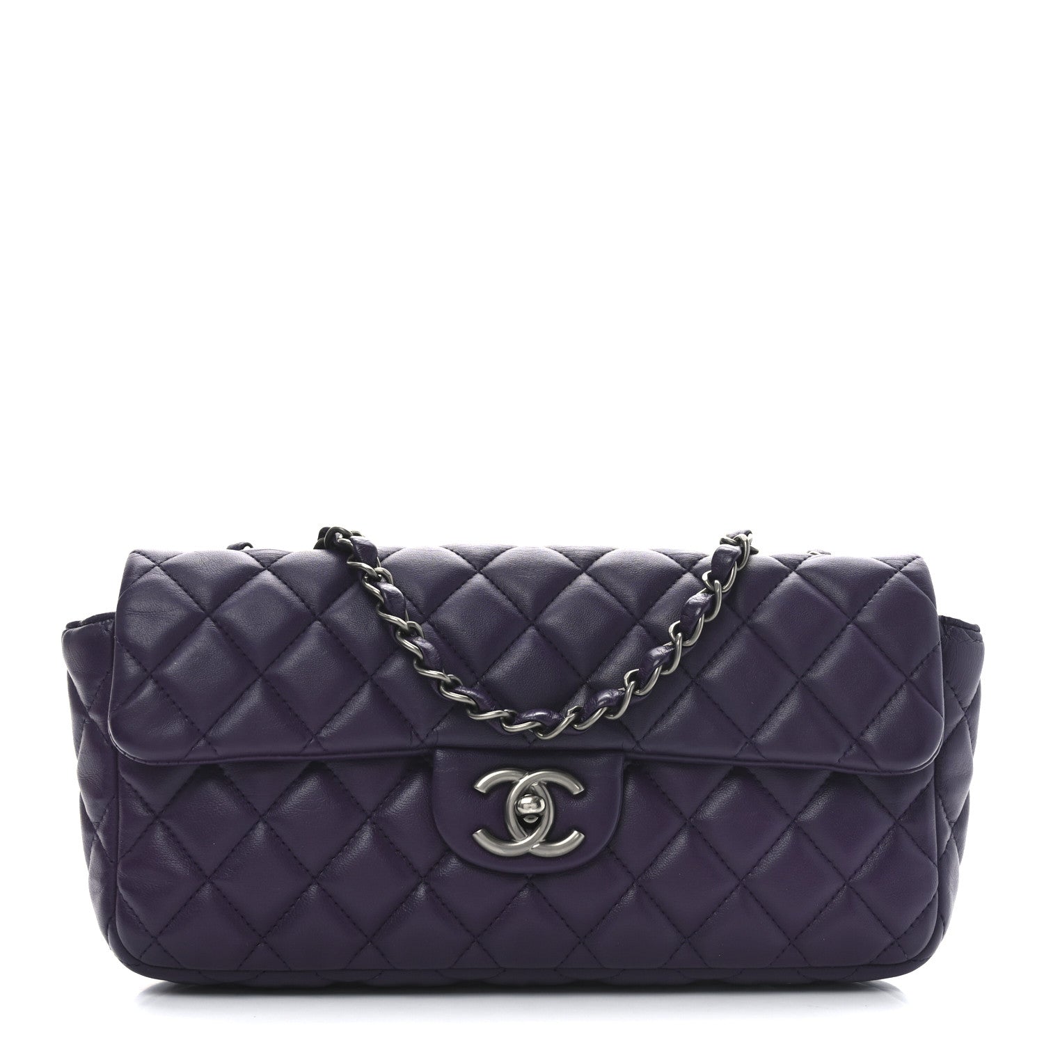 Chanel Lambskin East West Flap Purple 1 of 10