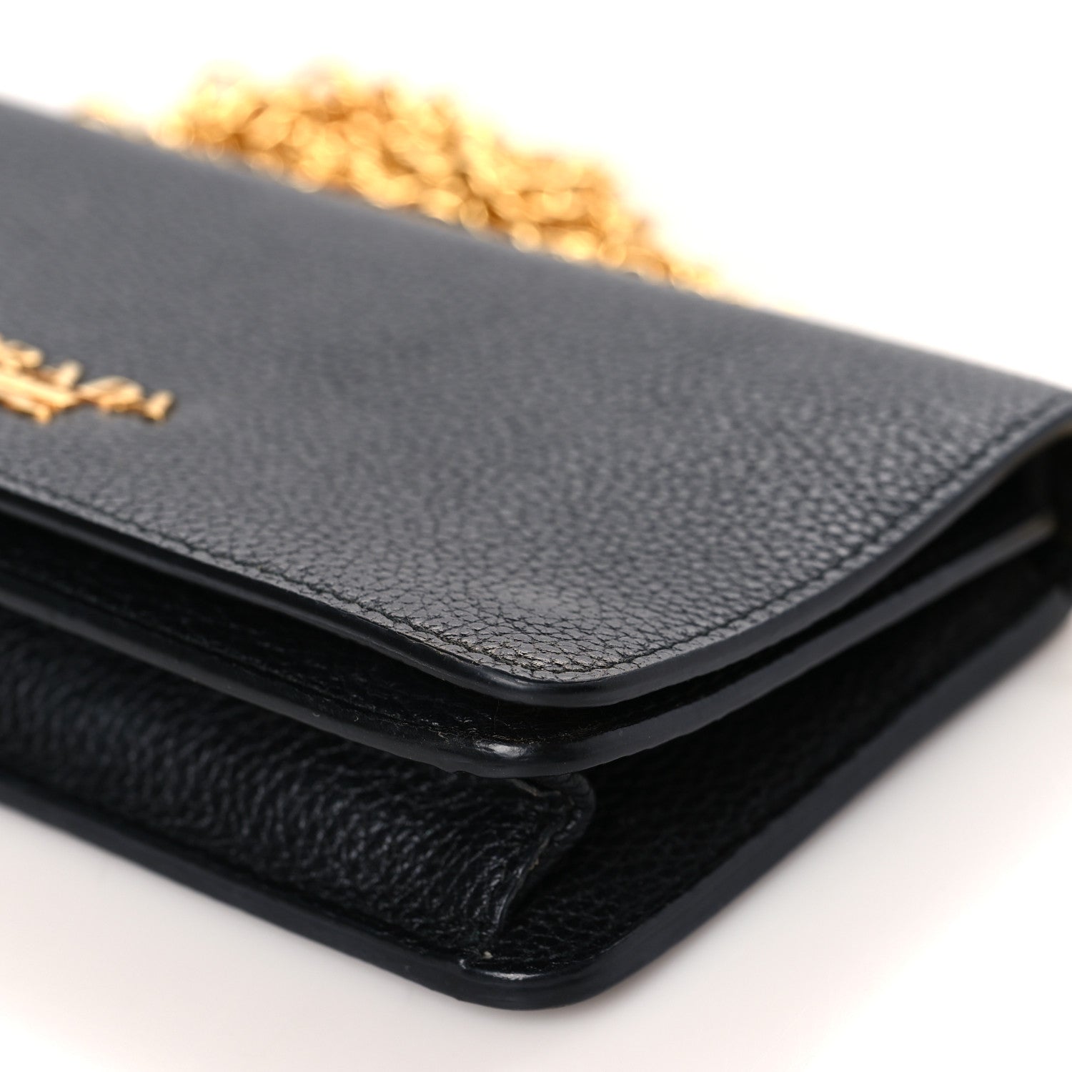Prada Vitello Daino Metal Chain Wallet Black 8 of 10