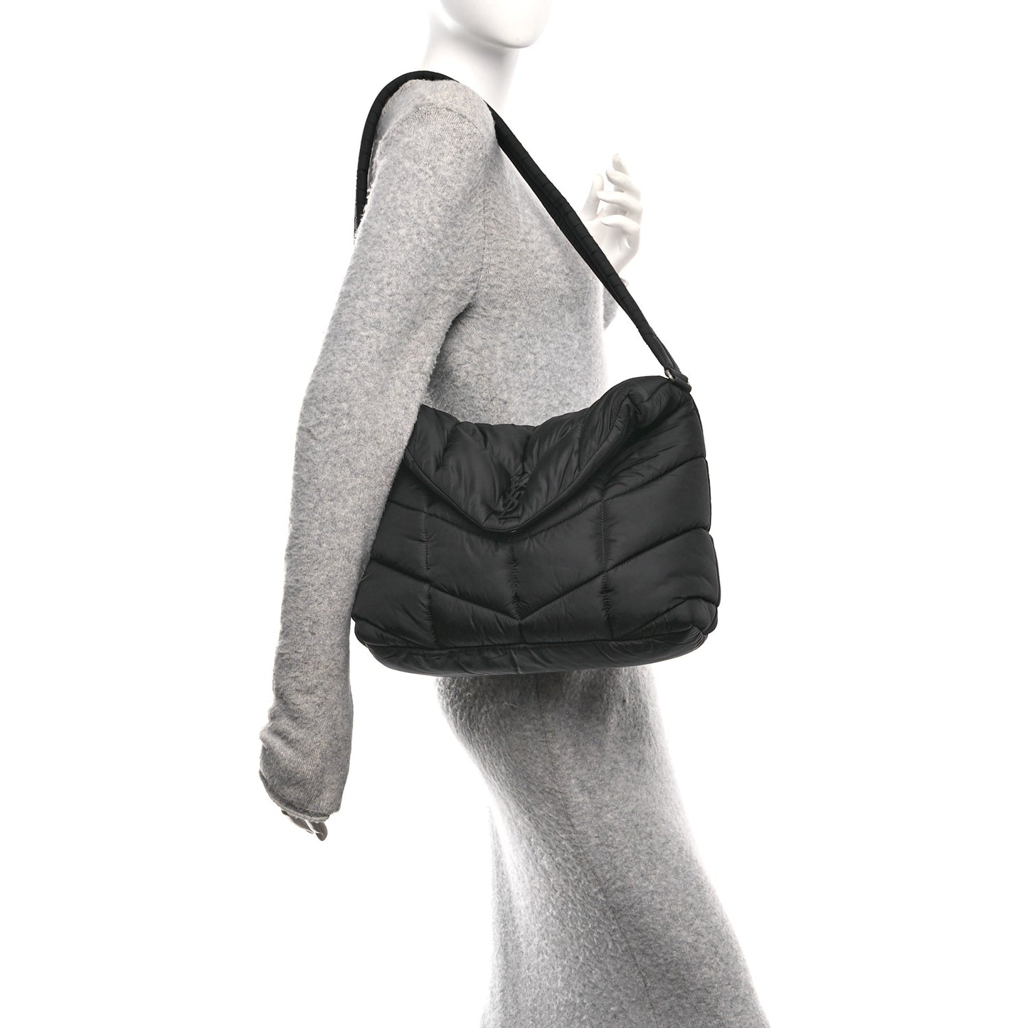 Econyl Nylon Lou Puffer Messenger Black