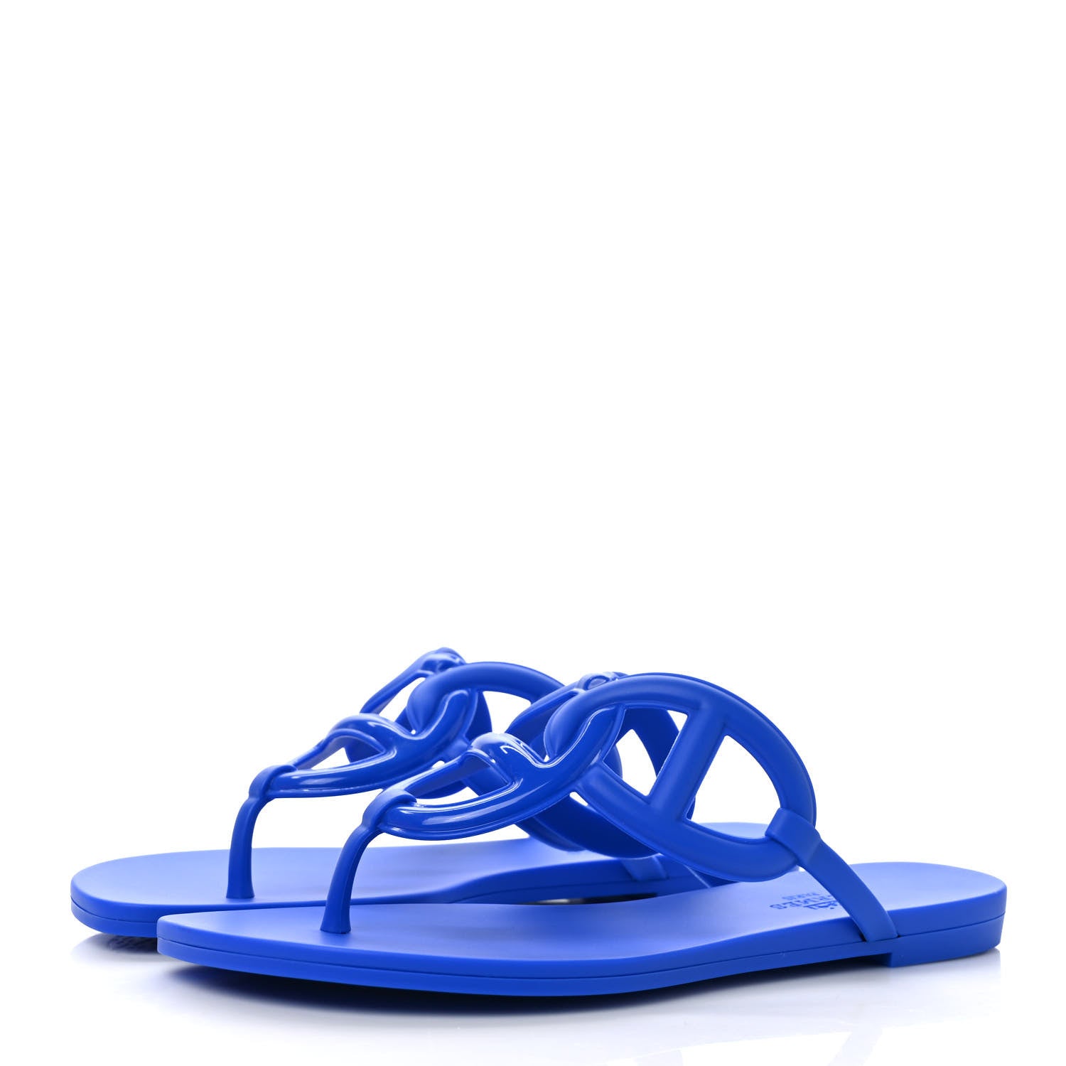 Hermes Rubber Womens Egerie Sandals 36 Bleu Outremer 3 of 8