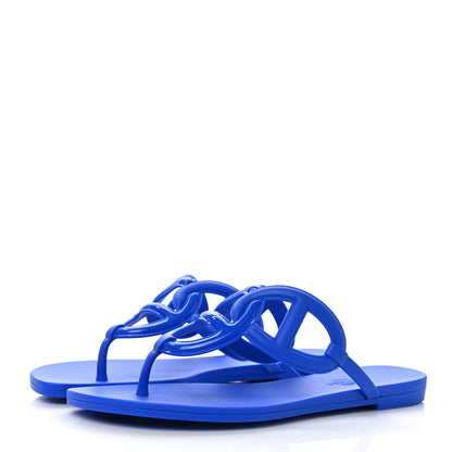 Hermes Rubber Womens Egerie Sandals 36 Bleu Outremer 3 of 8