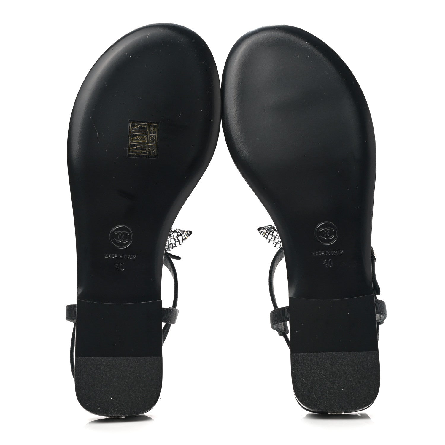 Chanel Grosgrain Velvet Crystal Bow Thong Sandals 40 Black 5 of 7