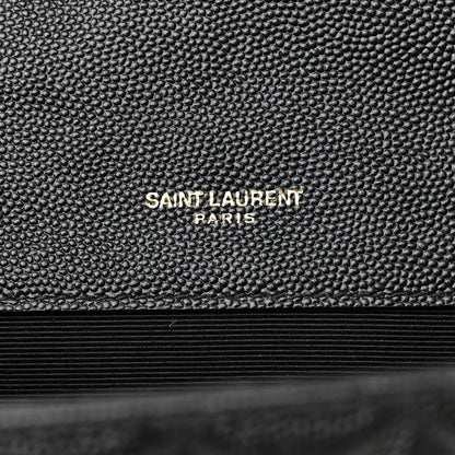Saint Laurent Grain De Poudre Textured Mixed Matelasse Triquilt Small Monogram Satchel Black 6 of 13