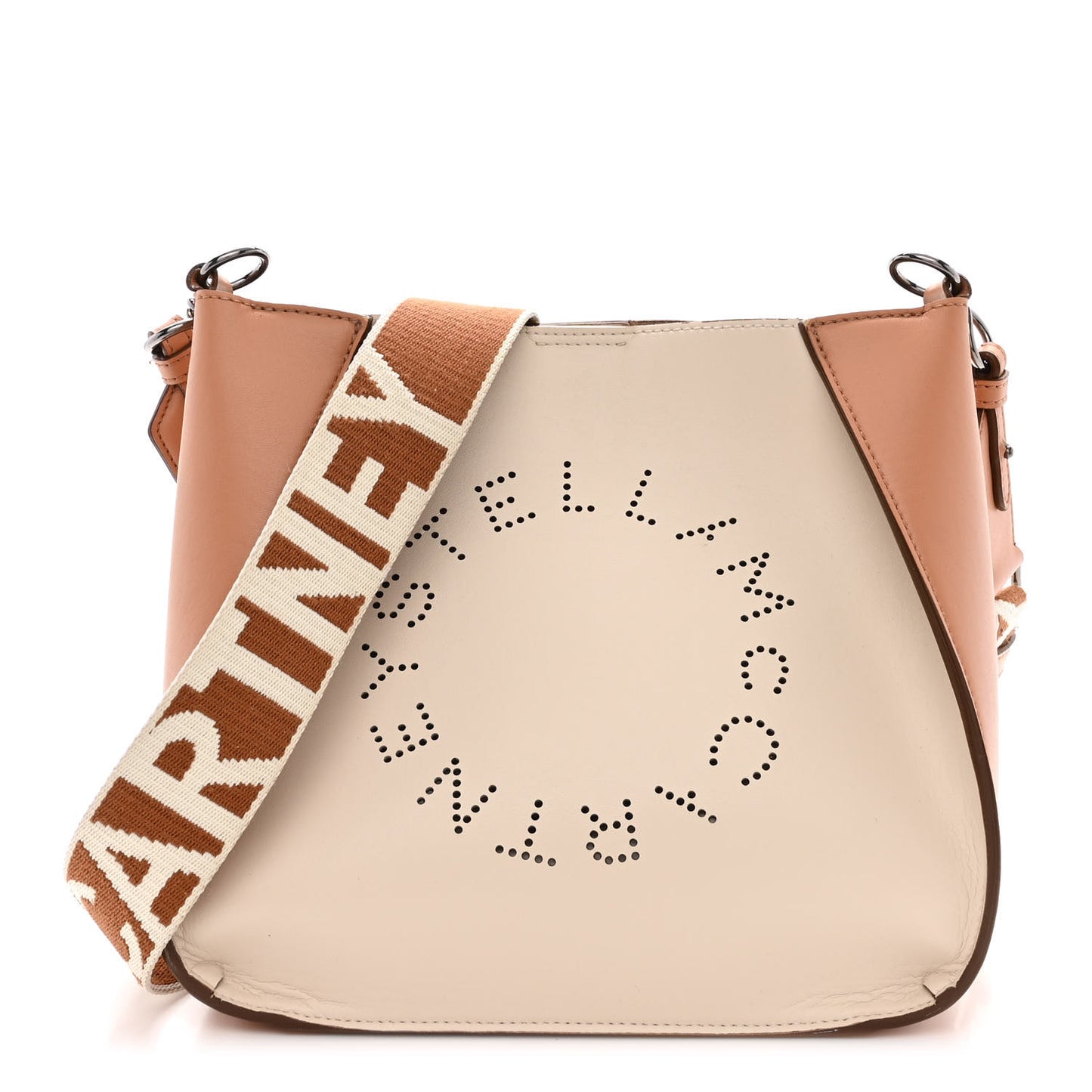 Eco Alter Nappa Perforated Logo Mini Crossbody Beige