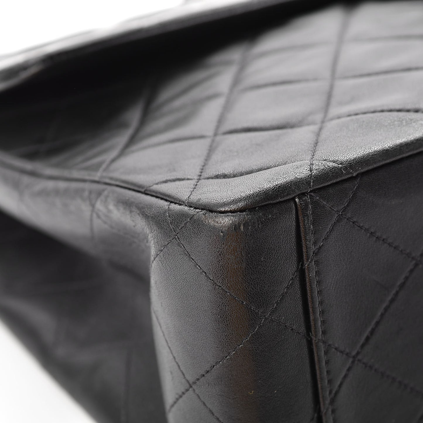 Lambskin Quilted XL Jumbo Single Flap Black