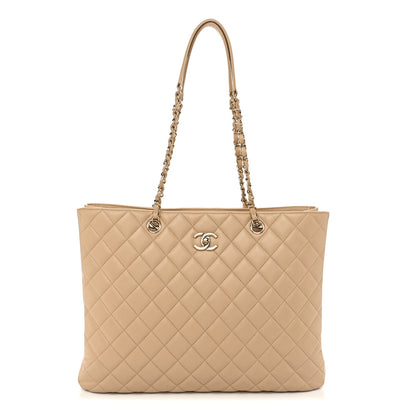 Chanel Calfskin Quilted Large Classic Shopping Tote Beige 1 of 10