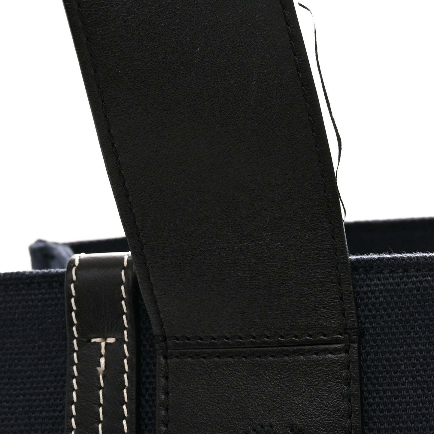 Cotton Shiny Calfskin Medium Woody Ribbon Tote Obscure Navy