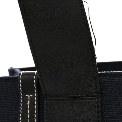 Chloe Cotton Shiny Calfskin Medium Woody Ribbon Tote Obscure Navy 11 of 12