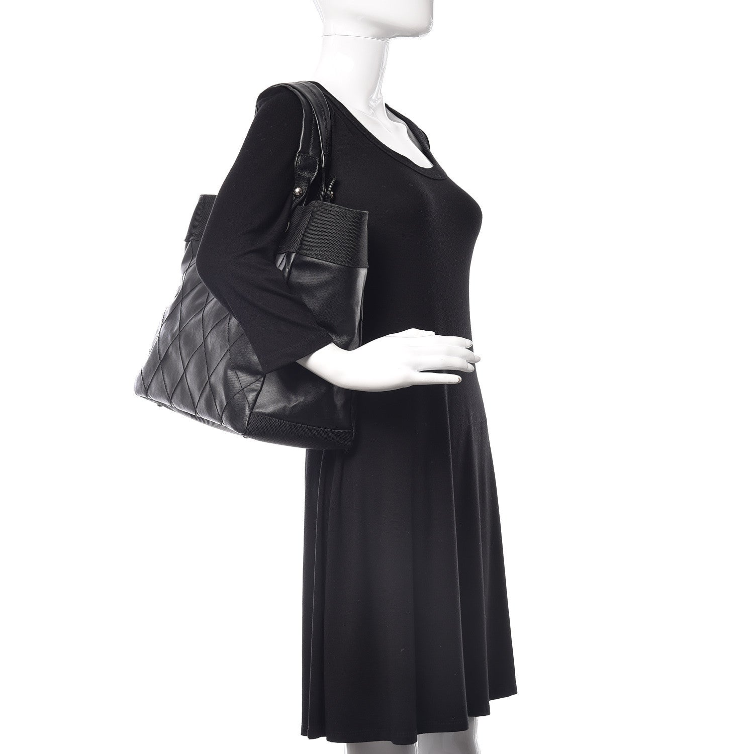 Chanel Coated Canvas Large Paris Biarritz Tote Black 2 of 9