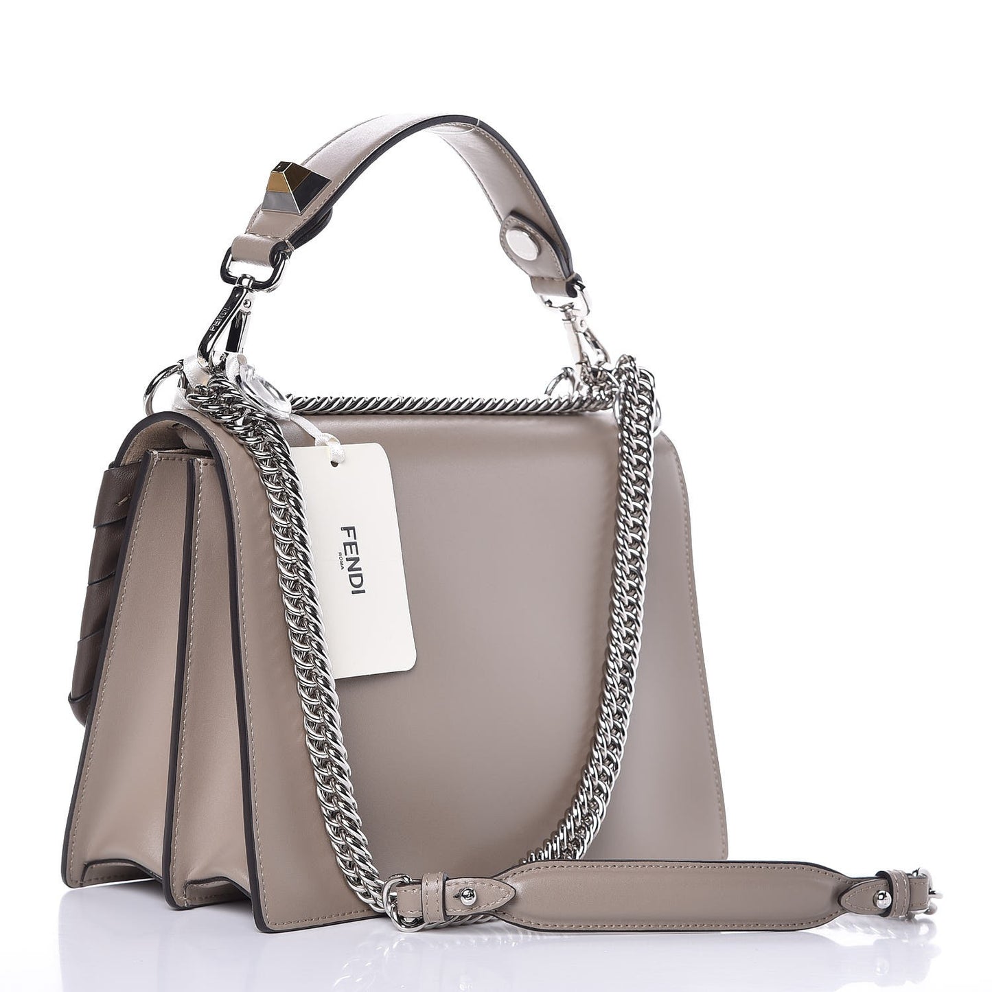 Vitello Liberty Shiny Nappa Lace Up Bow Kan I Shoulder Bag Tortora Maya