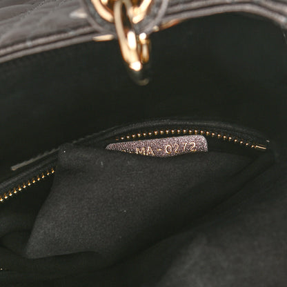 Christian Dior Metallic Grained Calfskin Cannage My ABCDior Lady Dior Gunmetal 8 of 9