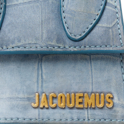 Jacquemus Suede Crocodile Embossed Le Chiquito Blue 7 of 9
