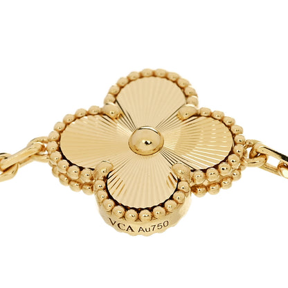Van Cleef & Arpels 18K Yellow Gold 5 Motifs Guilloche Vintage Alhambra Bracelet 4 of 5
