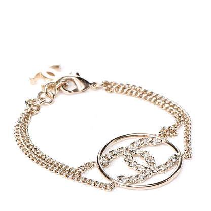 Chanel Baguette Crystal High Society CC Chain Bracelet Gold 1 of 5
