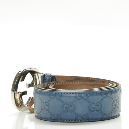 Gucci Guccissima Interlocking G Belt 85 34 Deep Cobalt 3 of 7