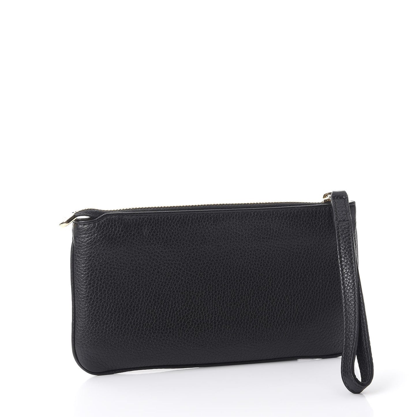 Pebbled Calfskin Soho Wristlet Black