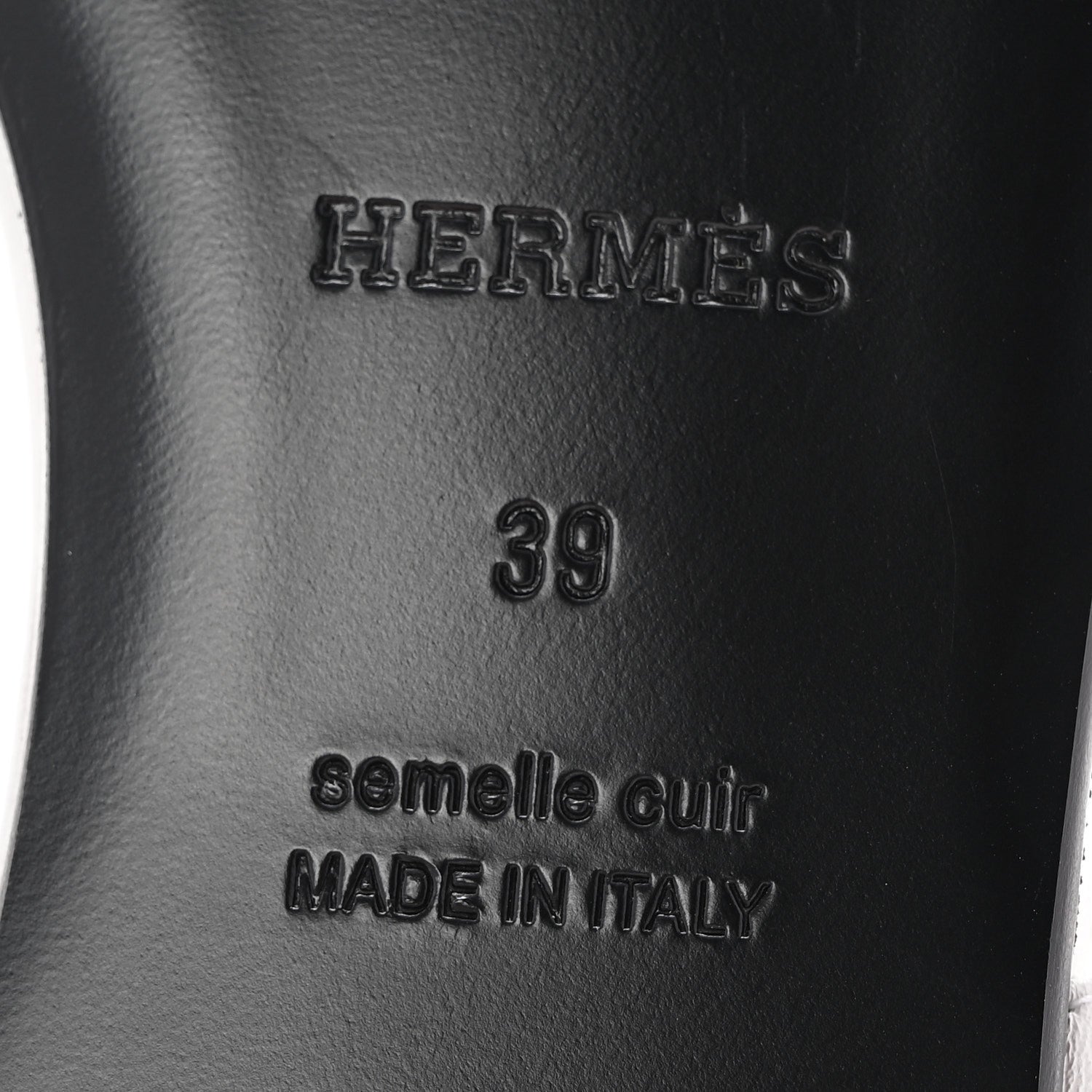 Hermes Calfskin Cristal Sandals 39 White 7 of 11