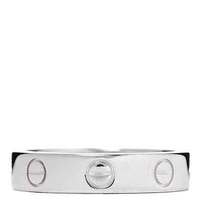 Cartier 18K White Gold Diamond 4mm LOVE Wedding Band Ring 49 5 3 of 5