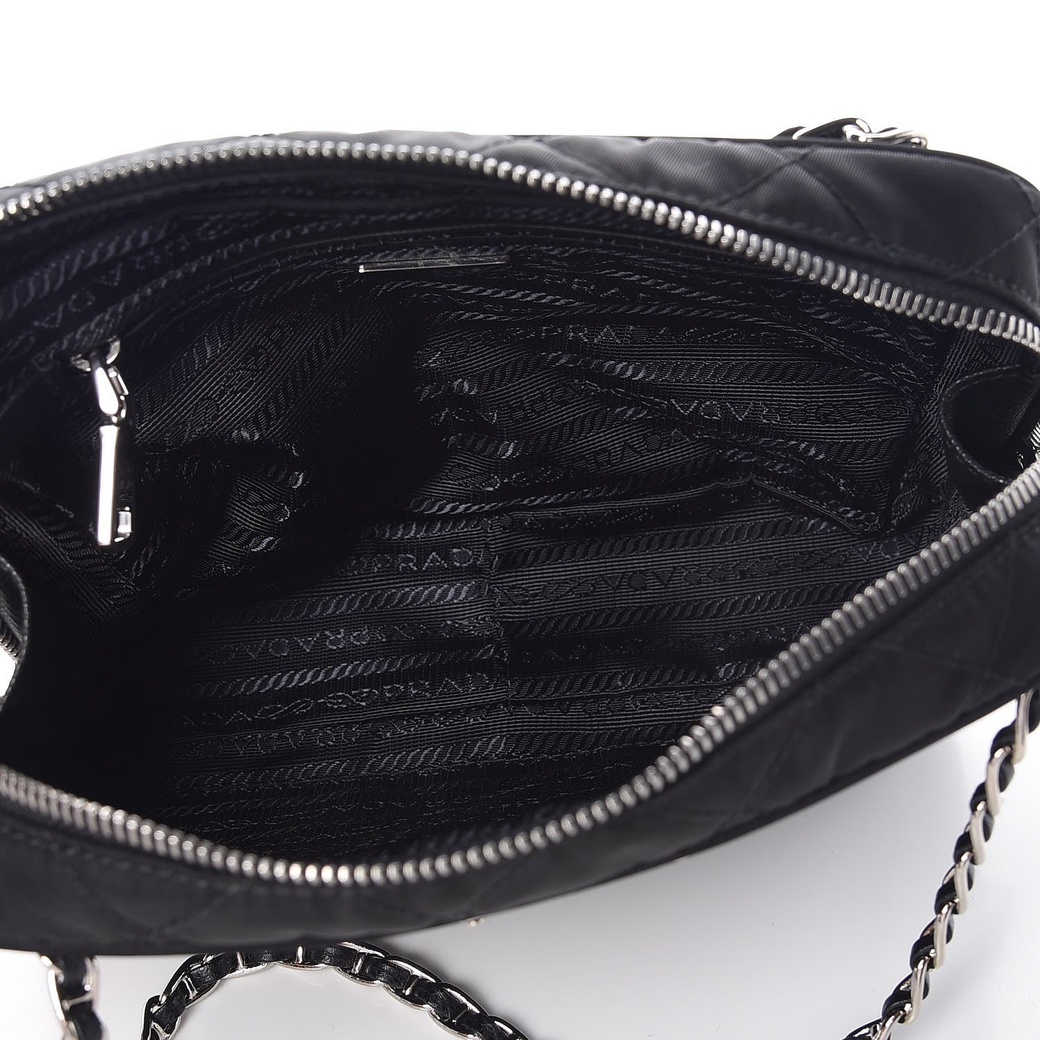 Prada Nylon Tessuto Impuntu Quilted Bandoliera Crossbody Bag Black 6 of 8