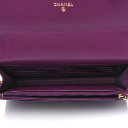 Chanel Lambskin Quilted Chanel 19 Wallet On Chain WOC Purple 6 of 14