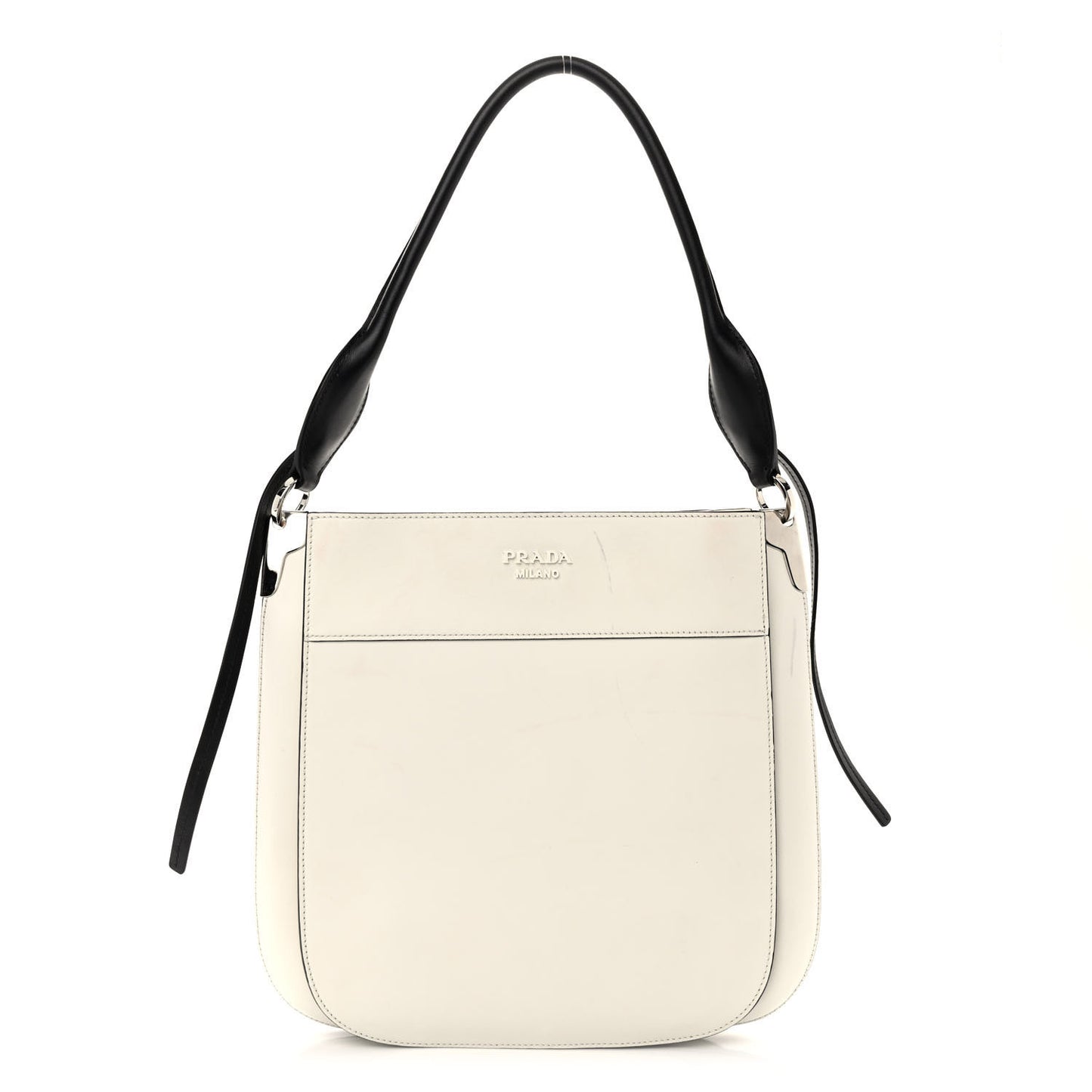 City Calfskin Small Margit Bag White Black