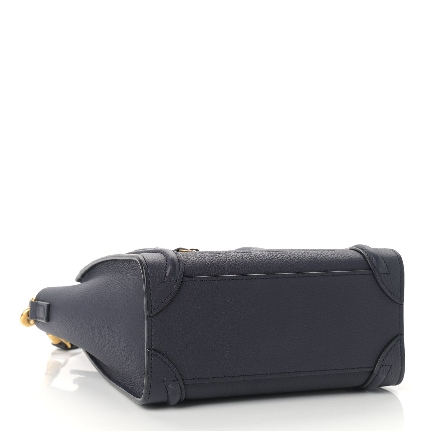 Drummed Calfskin Nano Luggage Navy Blue