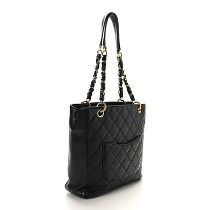 Chanel Caviar Quilted Petit Shopping Tote PST Black 3 of 9