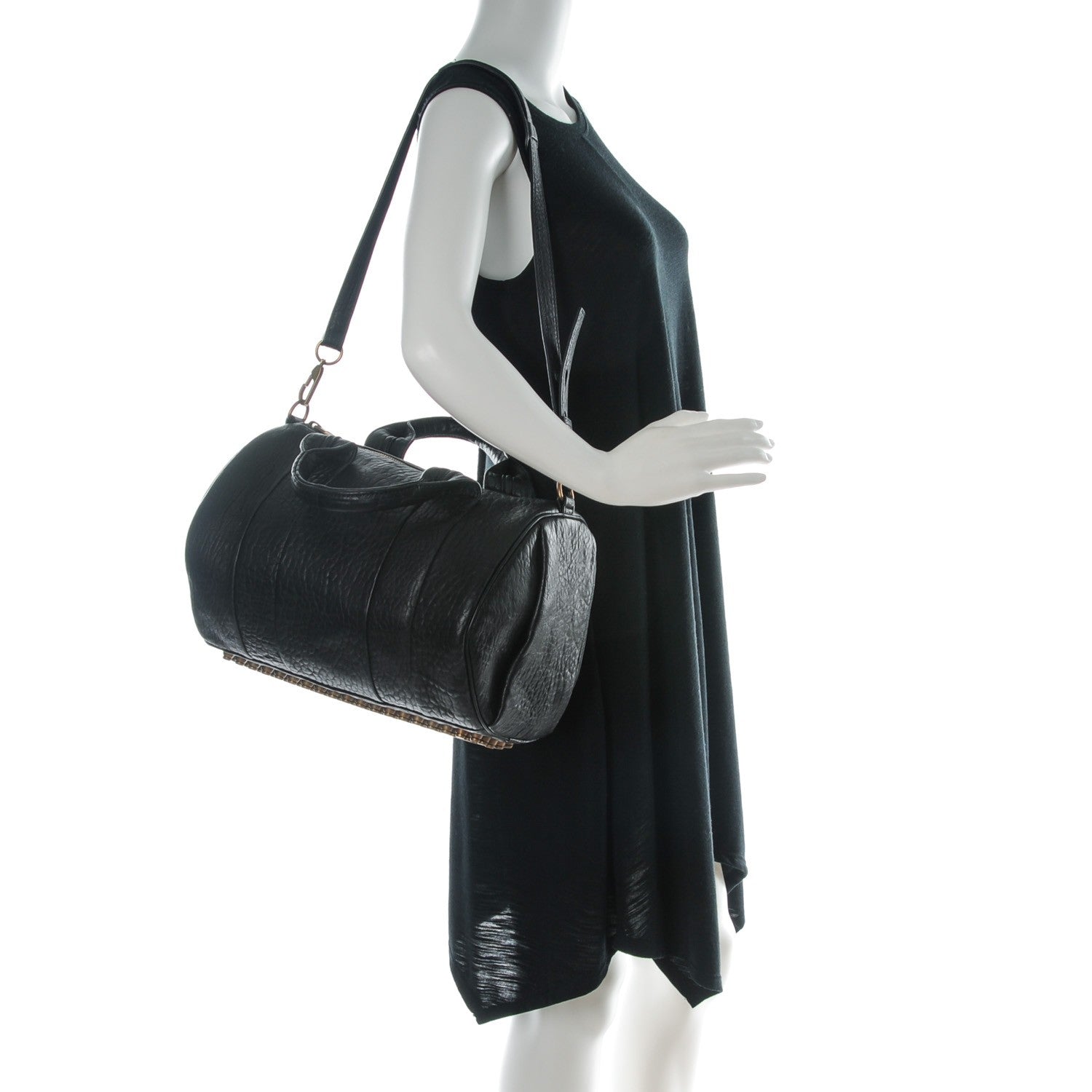 Alexander Wang Pebbled Lambskin Rocco Black Antique Brass Hardware 2 of 8