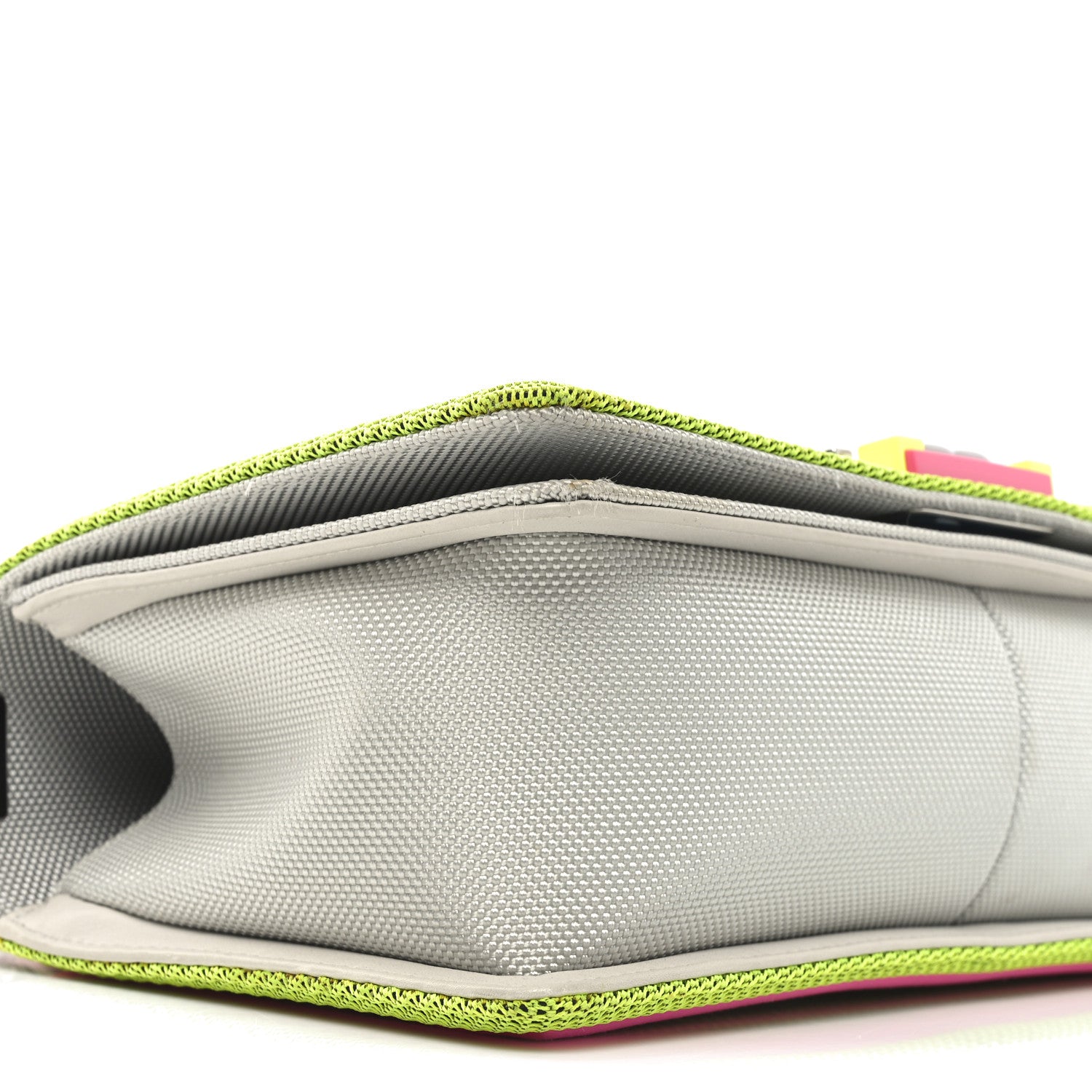 Chanel Canvas Quilted Medium Fluo Boy Flap Dark Grey Fuchsia Green 9 of 11