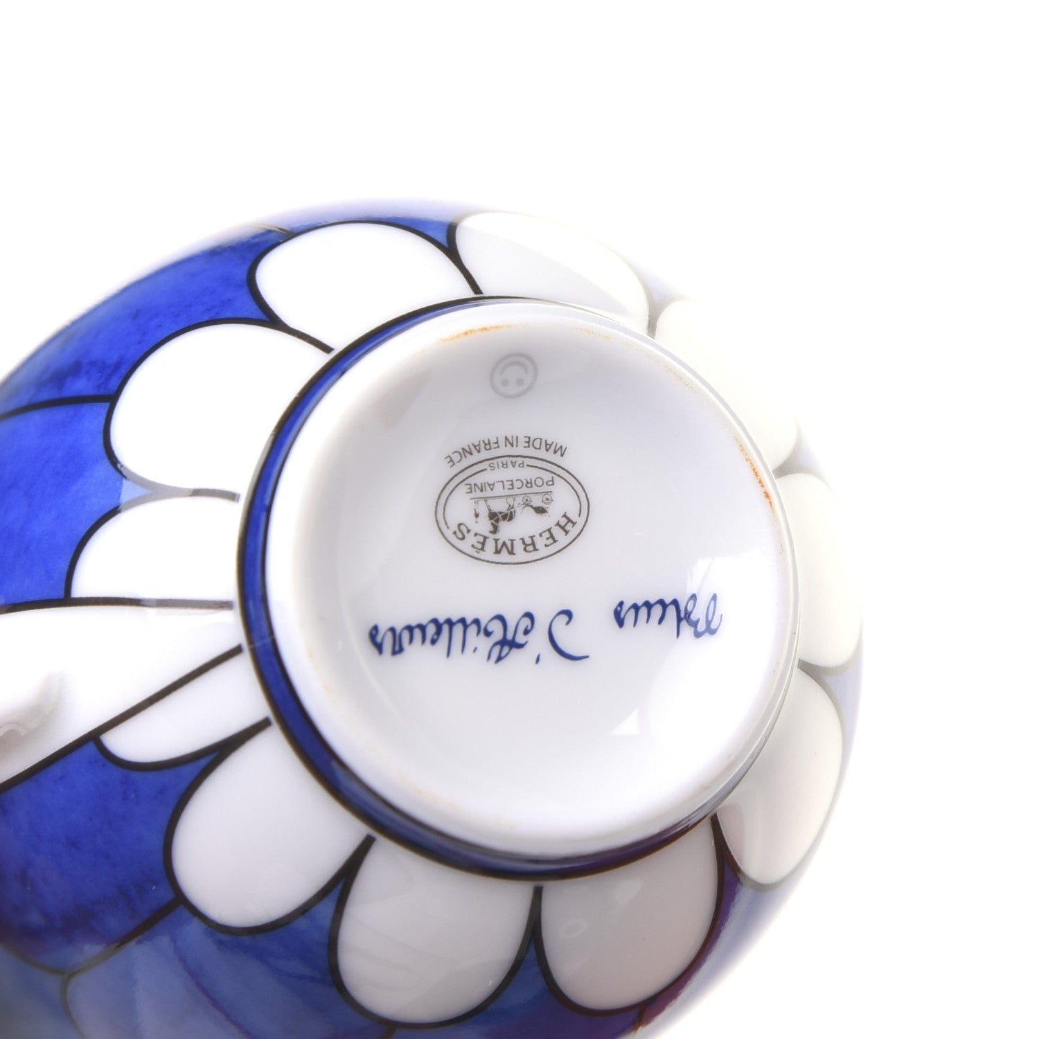 Hermes Porcelain Bleus d'Ailleurs Tea Cup And Saucer Set Of 2 10 of 10