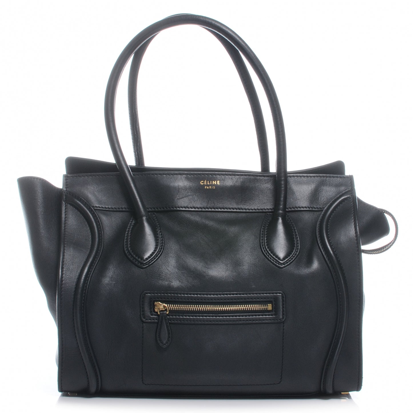 Smooth Calfskin Shoulder Luggage Black