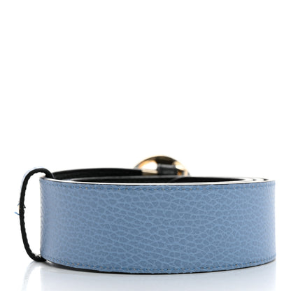 Gucci Dollar Calfskin 1973 Reversible Belt 90 36 Black Mineral Blue 3 of 6