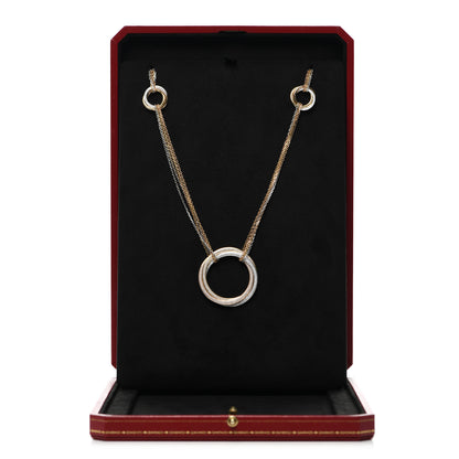 Cartier 18K Pink Yellow White Gold Diamond Trinity Station Necklace 5 of 5