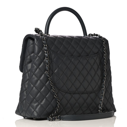 Chanel Caviar Quilted Large Coco Handle Flap Grey 2 of 4