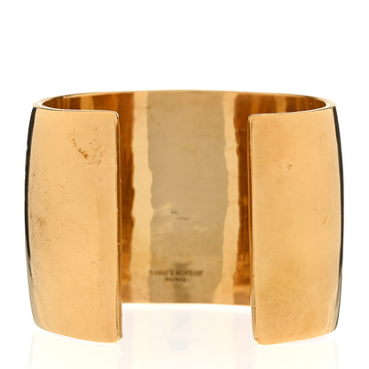 Saint Laurent Brass Carnelian Square Cuff Bracelet S Rouge Dore 3 of 5