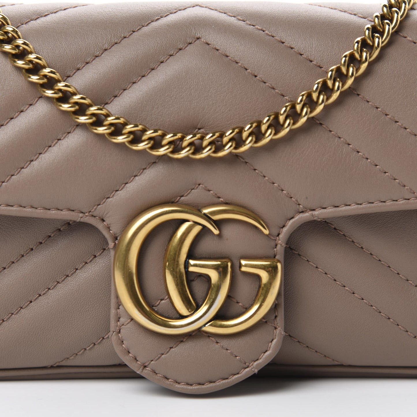Calfskin Matelasse Super Mini GG Marmont Shoulder Bag Porcelain Rose