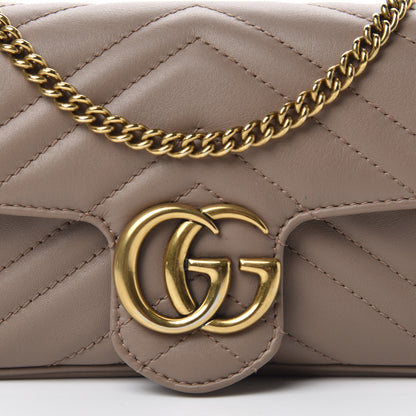 Gucci Calfskin Matelasse Super Mini GG Marmont Shoulder Bag Porcelain Rose 11 of 12