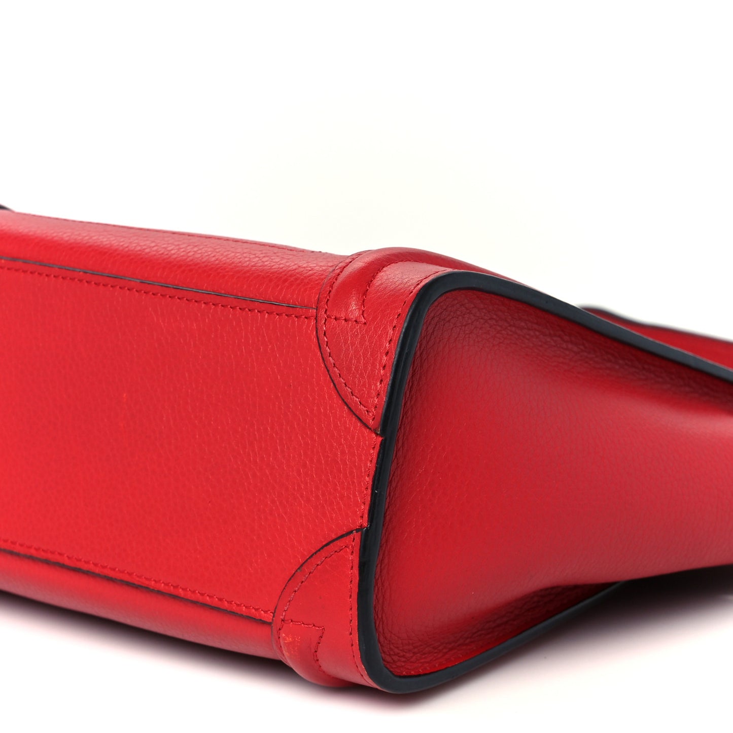 Drummed Calfskin Nano Luggage Vermillion