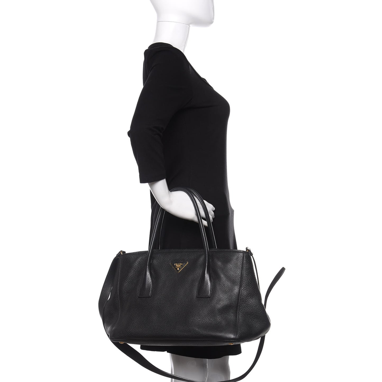 Vitello Daino Shopping Tote Black