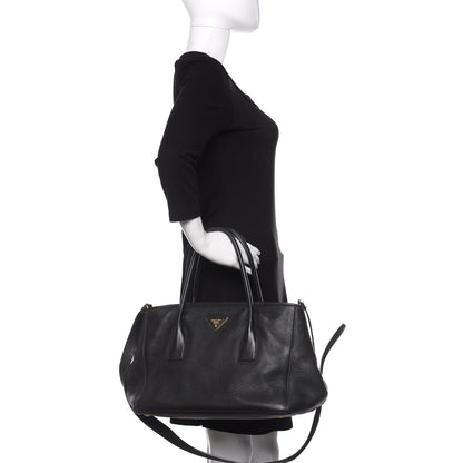 Prada Vitello Daino Shopping Tote Black 2 of 11