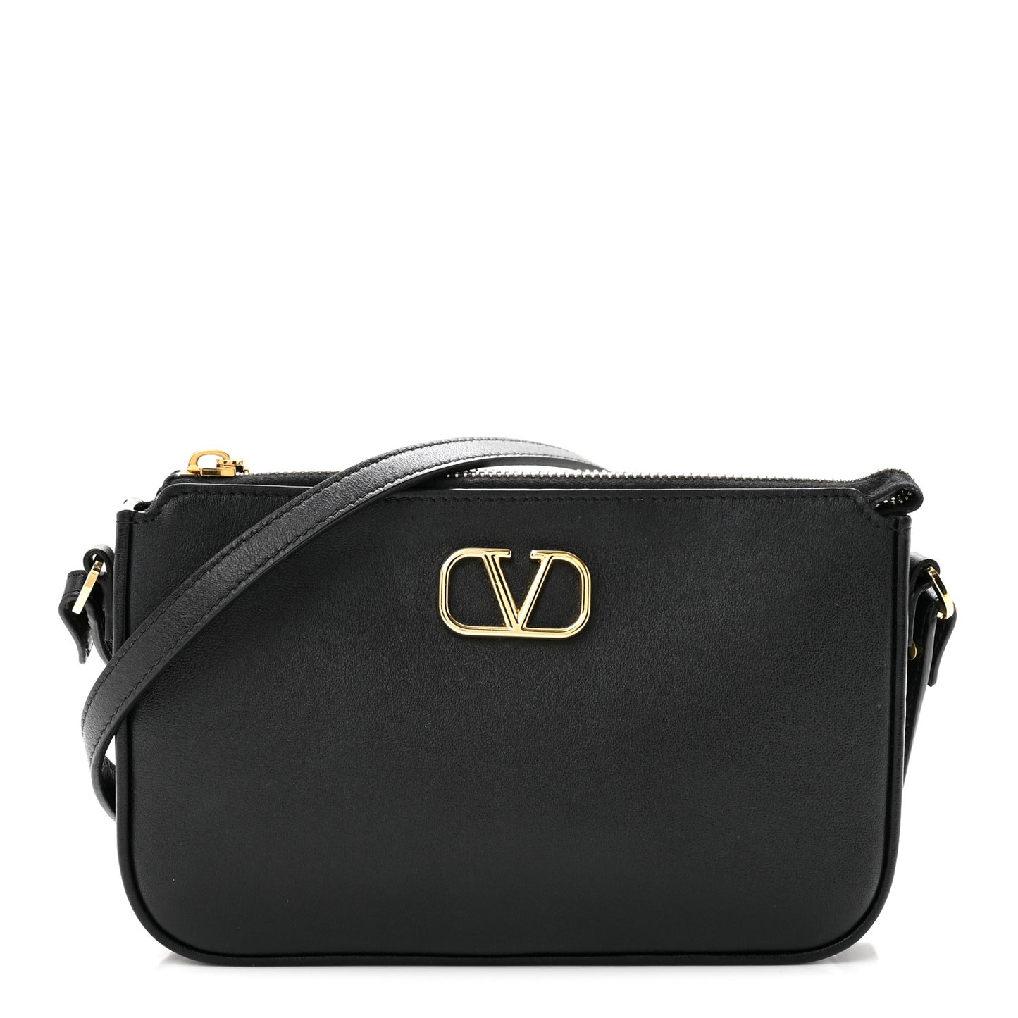 Calfskin Mini Vlogo Crossbody Bag Black