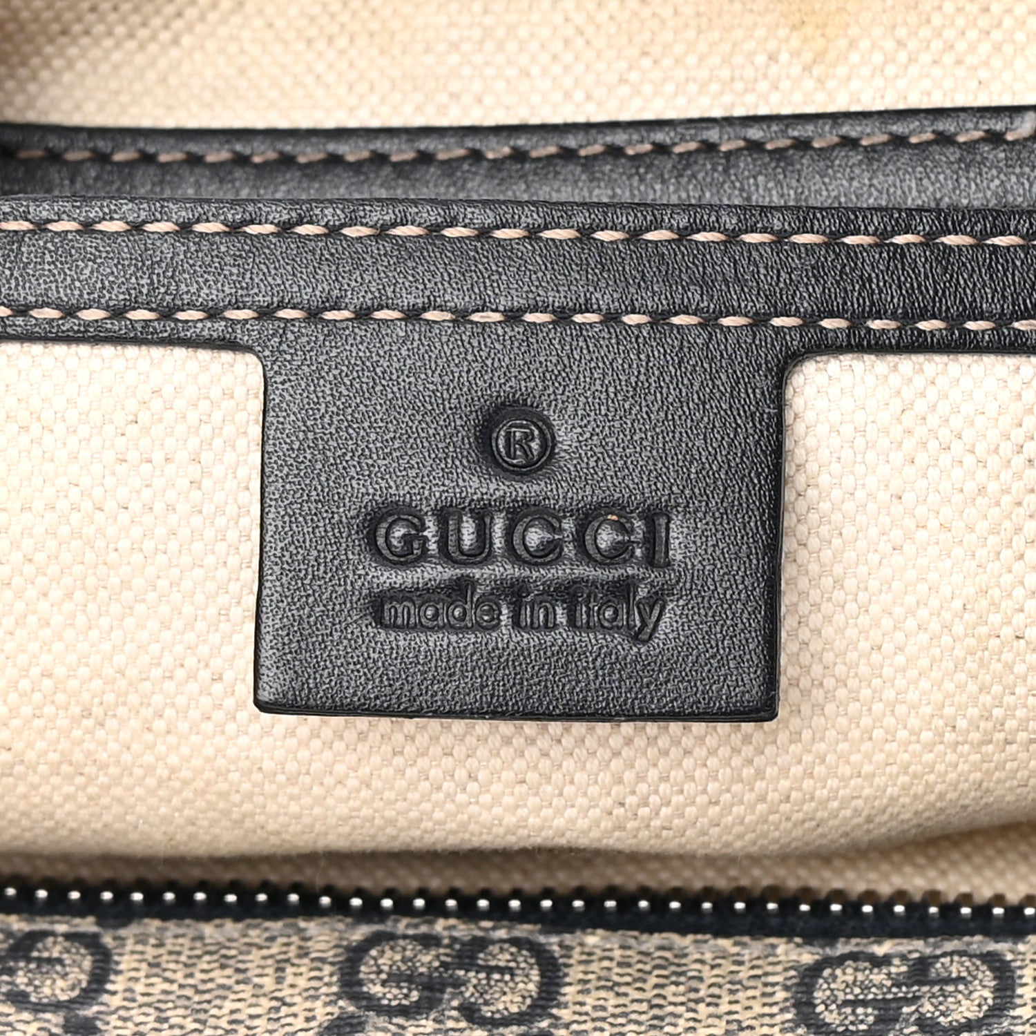 Gucci GG Supreme Monogram Small Flat Side Zip Messenger Bag Beige Blue 6 of 12