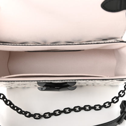 Louis Vuitton Calfskin Graphic Print Twist Shoulder Bag MM White Black 4 of 11