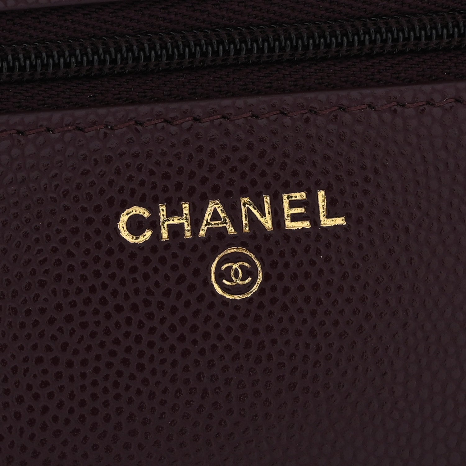 Chanel Caviar Quilted Chain Embossed CC Wallet On Chain WOC Dark Burgundy 6 of 11