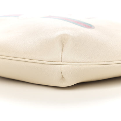 Gucci Grained Calfskin Logo Half Moon Hobo White 8 of 9