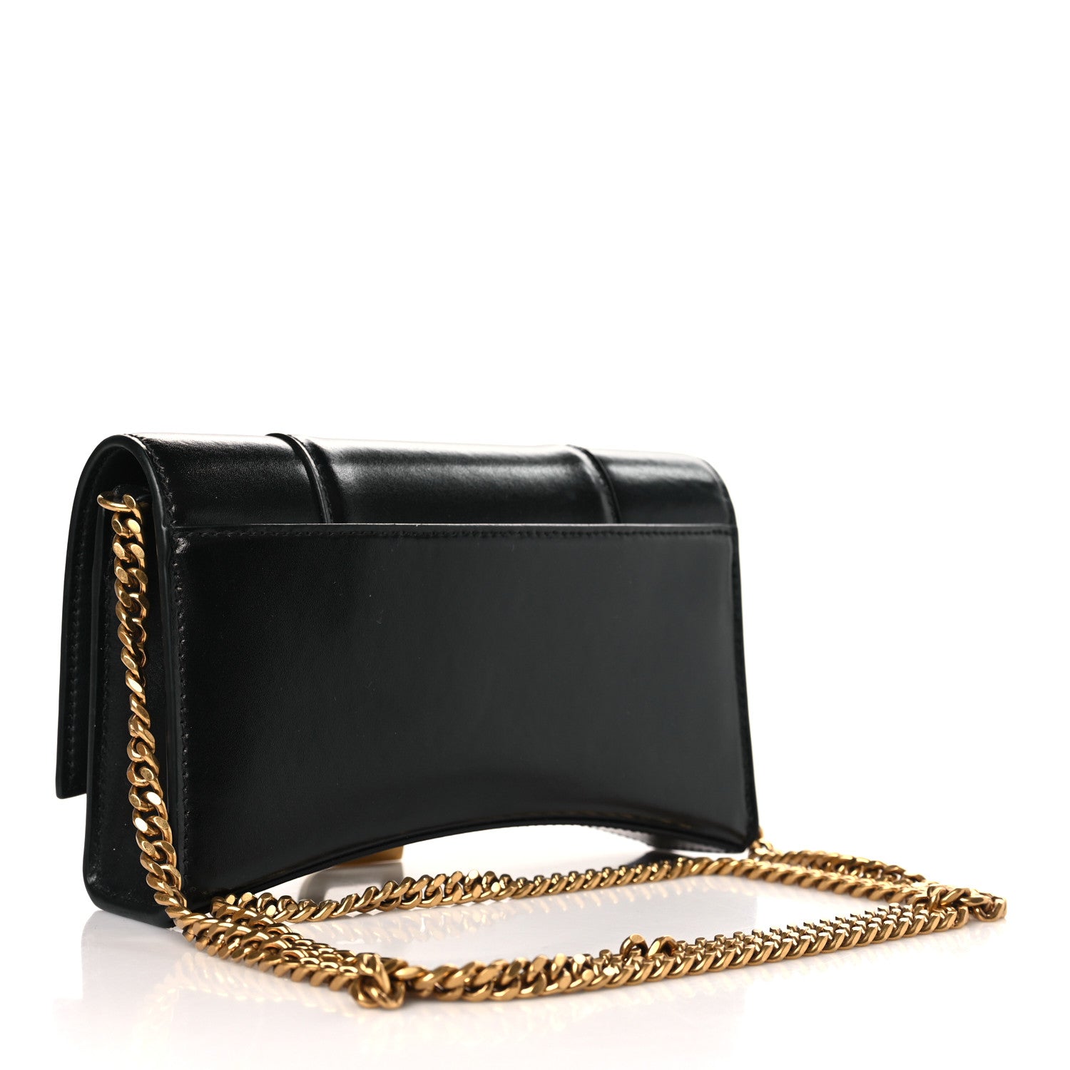 Balenciaga Shiny Box Calfskin Hourglass Chain Bag Black 3 of 8